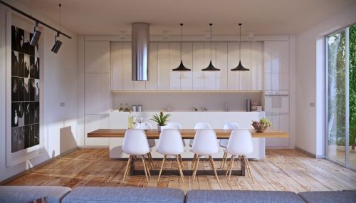 Ghế nhựa đúc phù hợp với tone màu nội thất